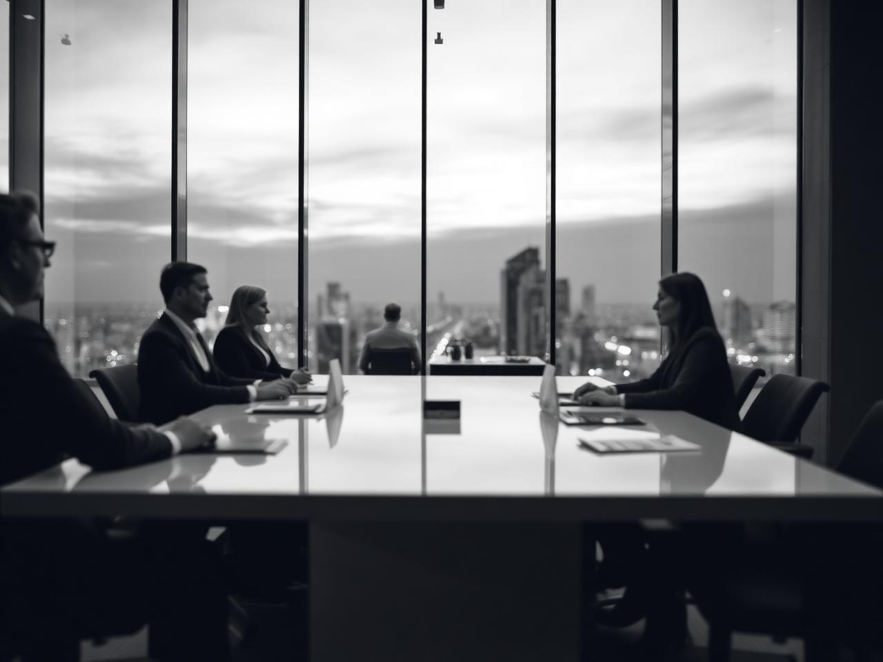 Sala de conselho corporativa com consultores GPB4